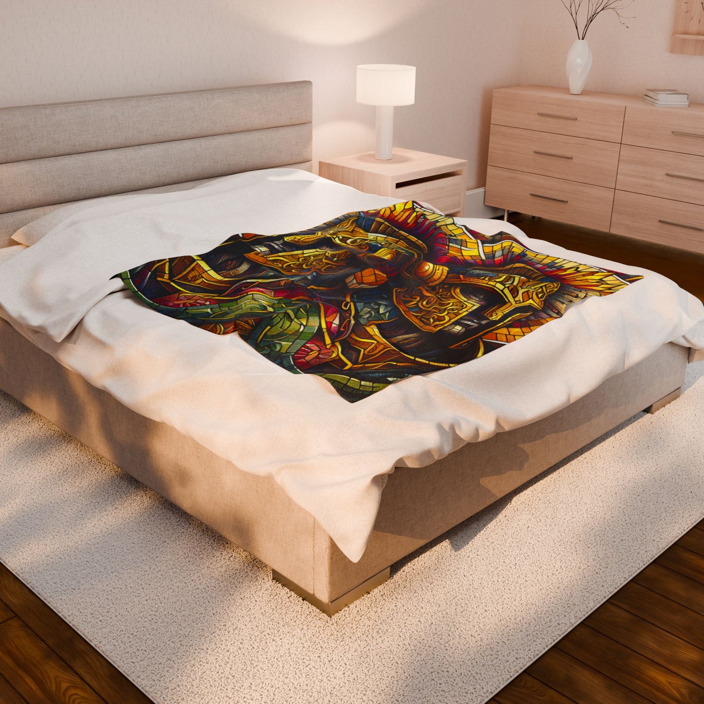 Guardians in Mosaic Armor - Plush Blanket