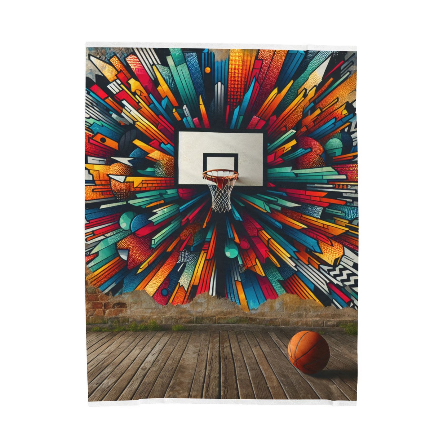 Basketball Court Explosion - Plush Blanket