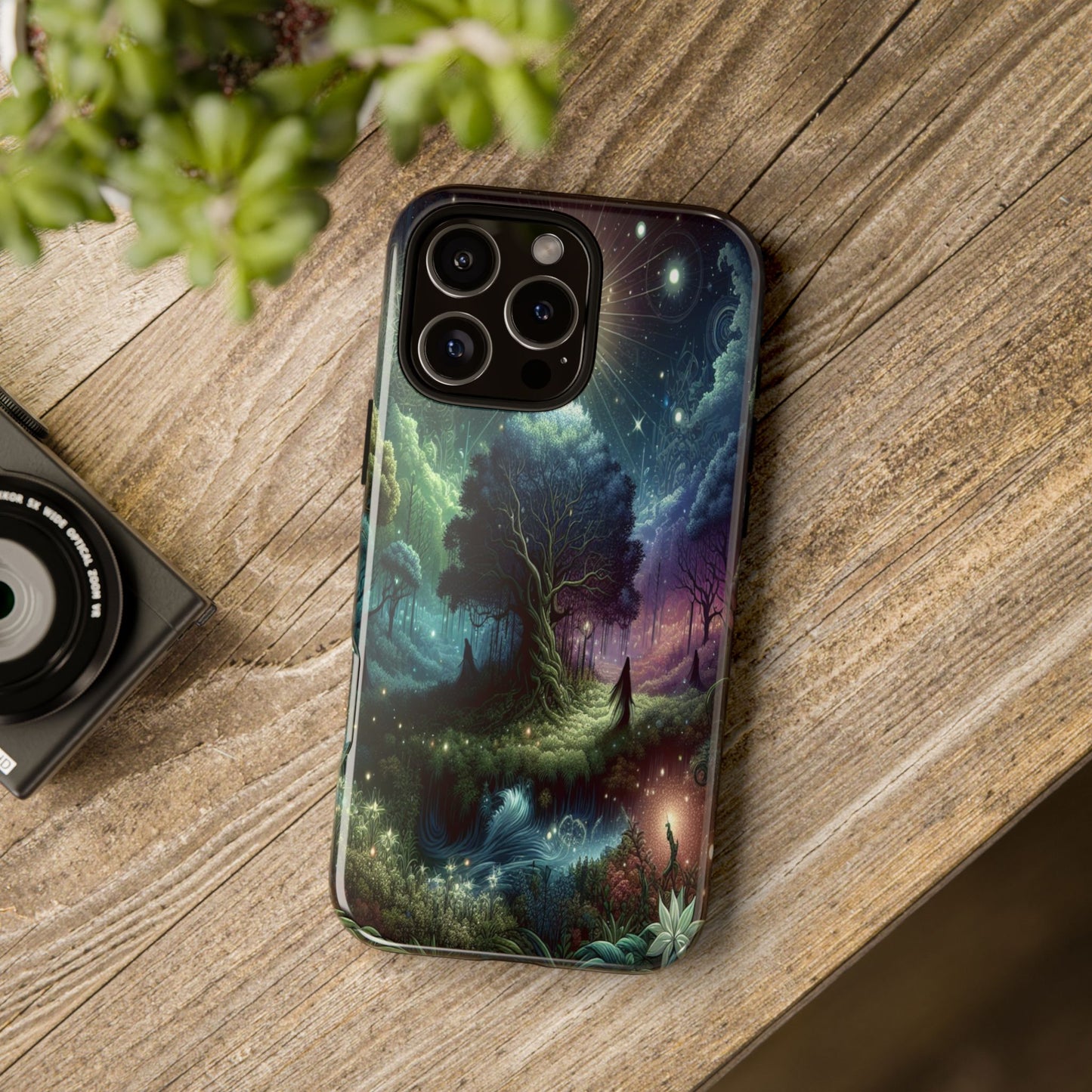 Luminous Forest Nightscape - Phone Case