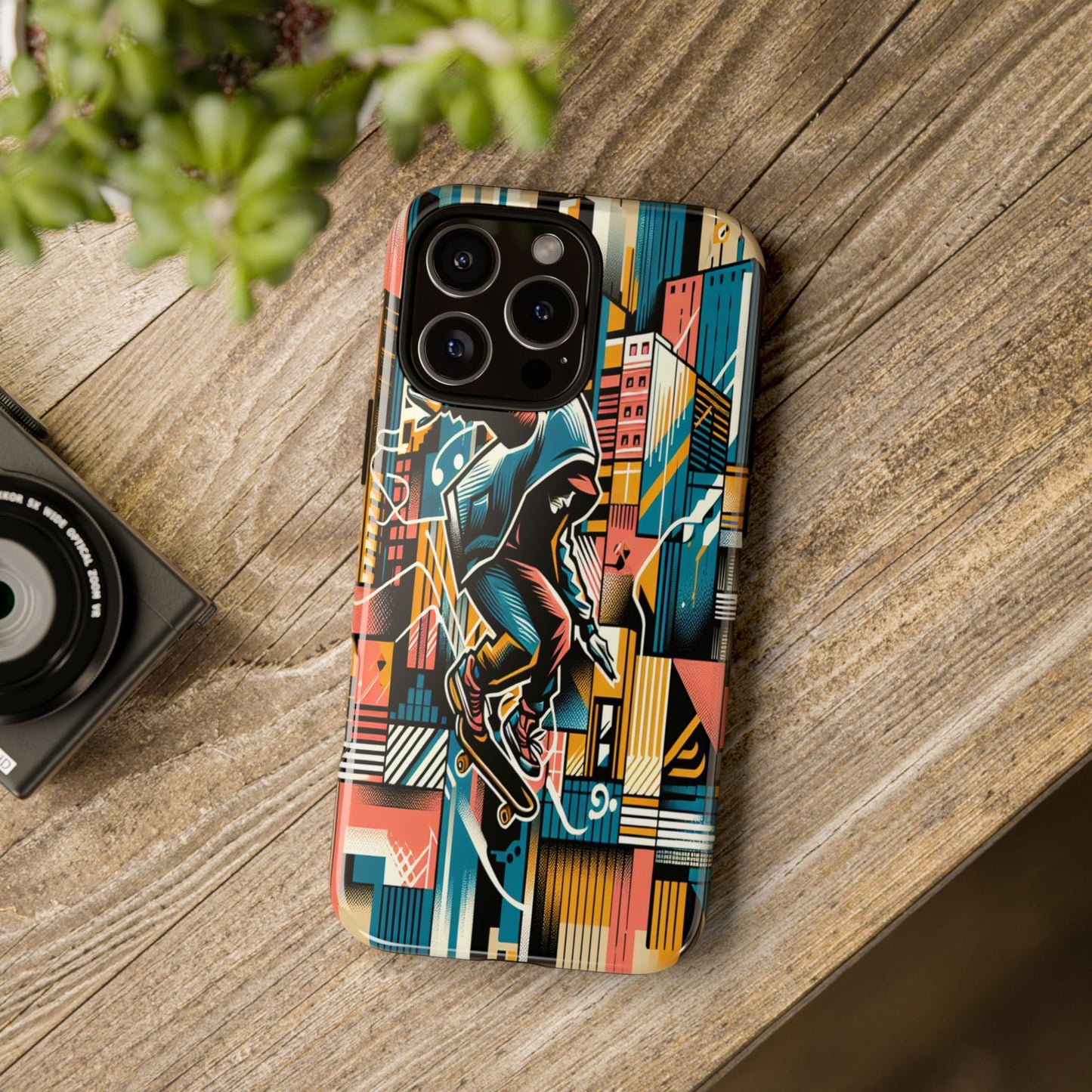 Skater in the Cityscape - Phone Case