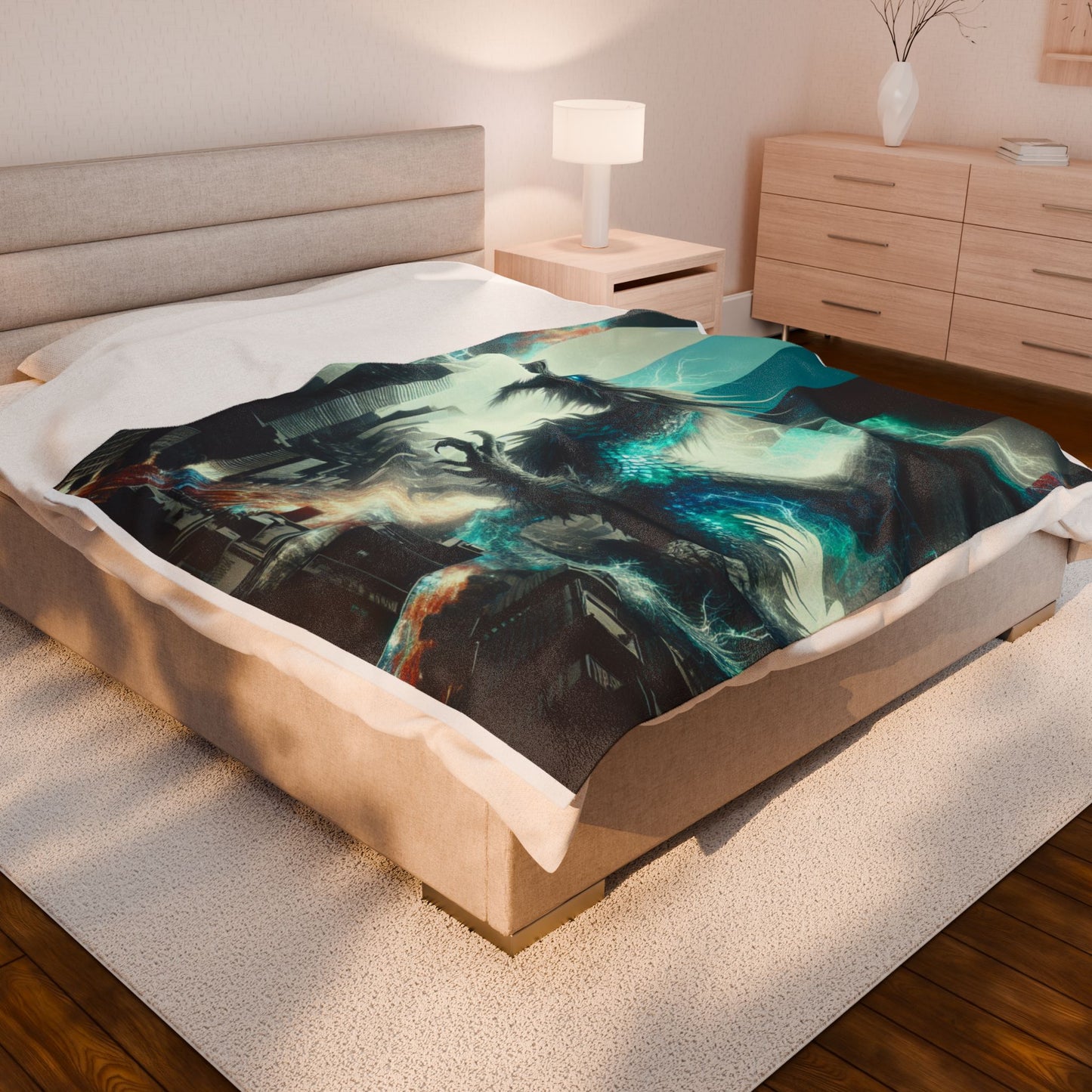 Electric Dragon Fury Unleashed - Plush Blanket