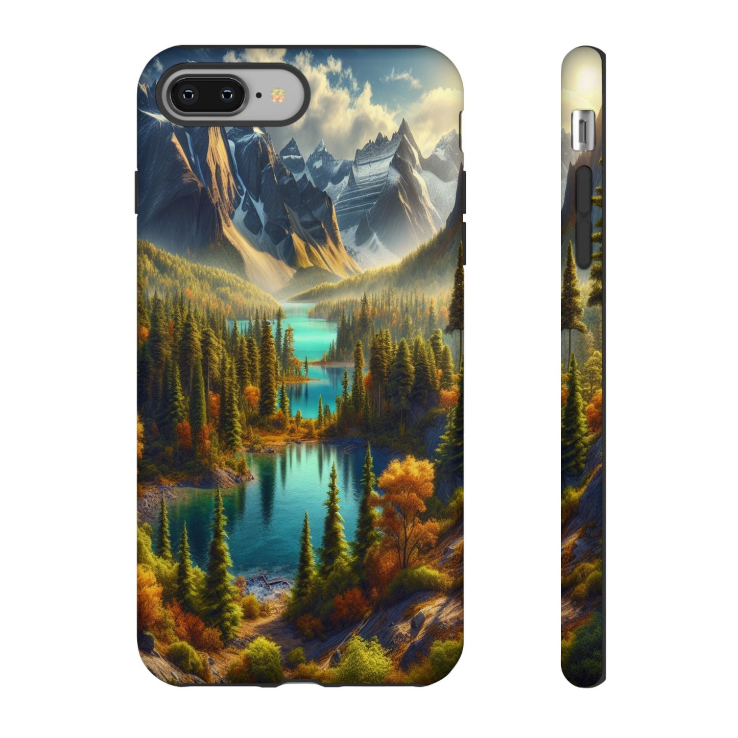 Radiant Peaks and Tranquil Waters - Phone Case