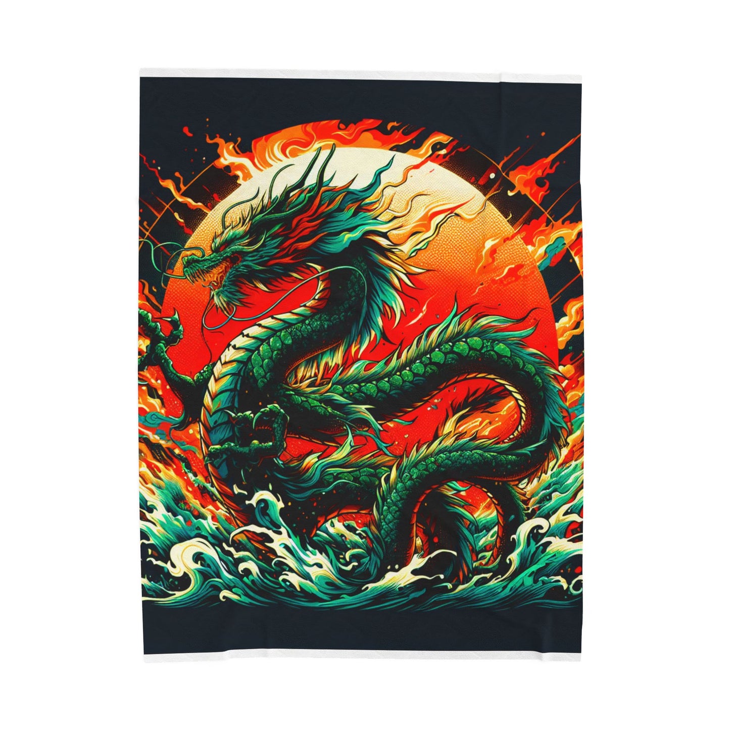 Dragon's Fiery Ascension - Plush Blanket