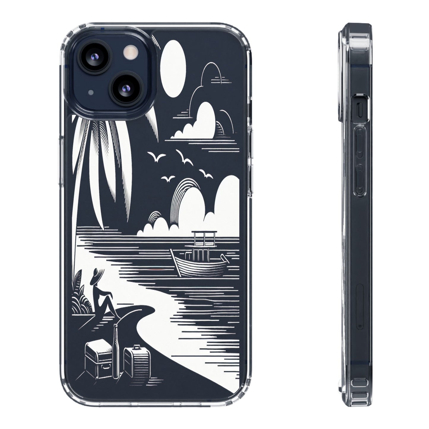 Transparent Journey on the Shore Iphone Case Compatible With Iphone 16 15 14 - Clear Phone Cover