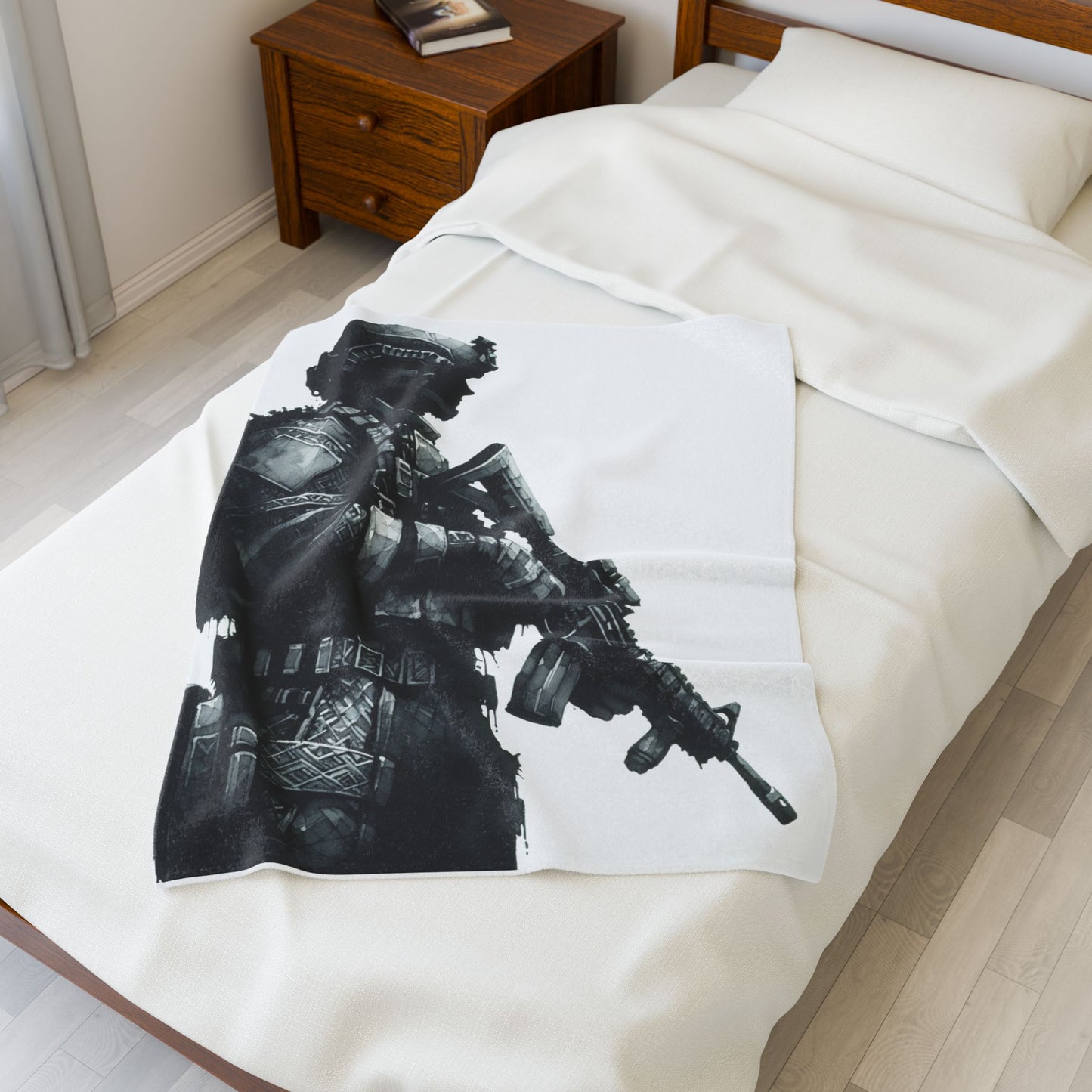 Guardian in Monochrome - Plush Blanket