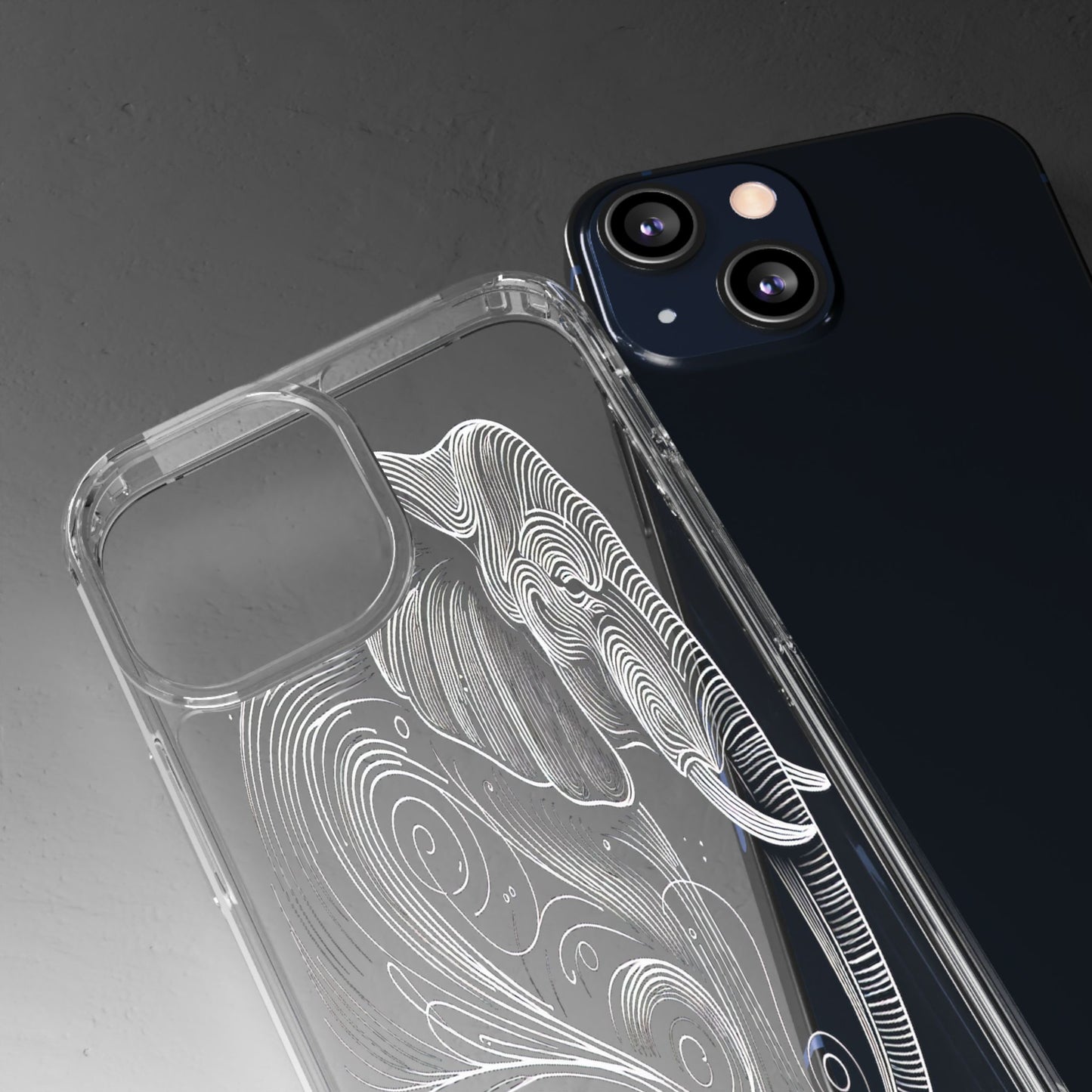 Transparent Elephant in Flowing Lines Iphone Case Compatible With Iphone 16 15 14 - Clear Phone Cover