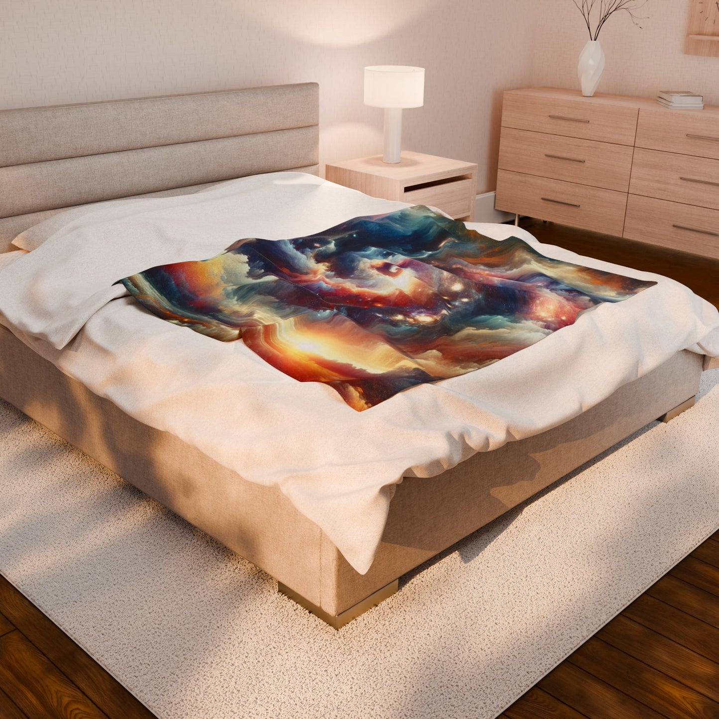 Galactic Whirlwind Dawn- Plush Blanket