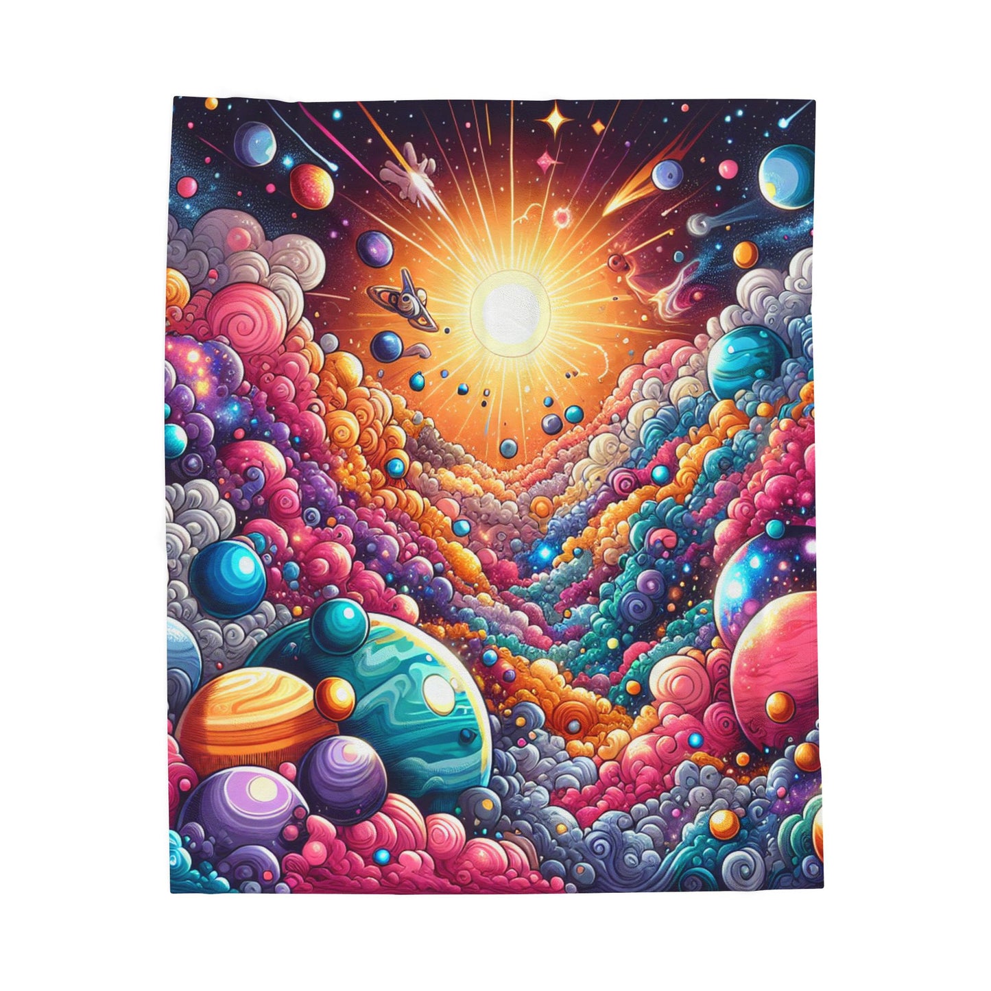 Galaxies Embrace - Plush Blanket