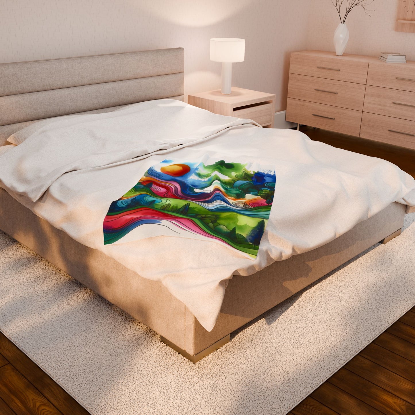 Flowing Hills and Vibrations - Plush Blanket