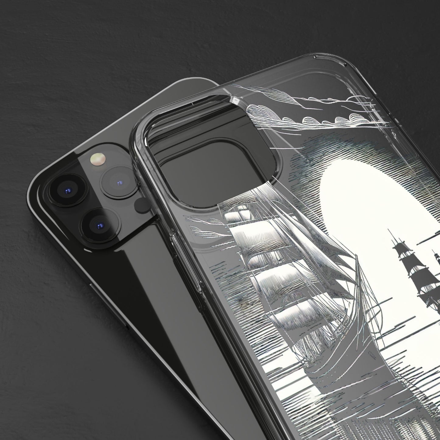 Transparent Sailboats on the Horizon Iphone Case Compatible With Iphone 16 15 14 - Clear Phone Cover