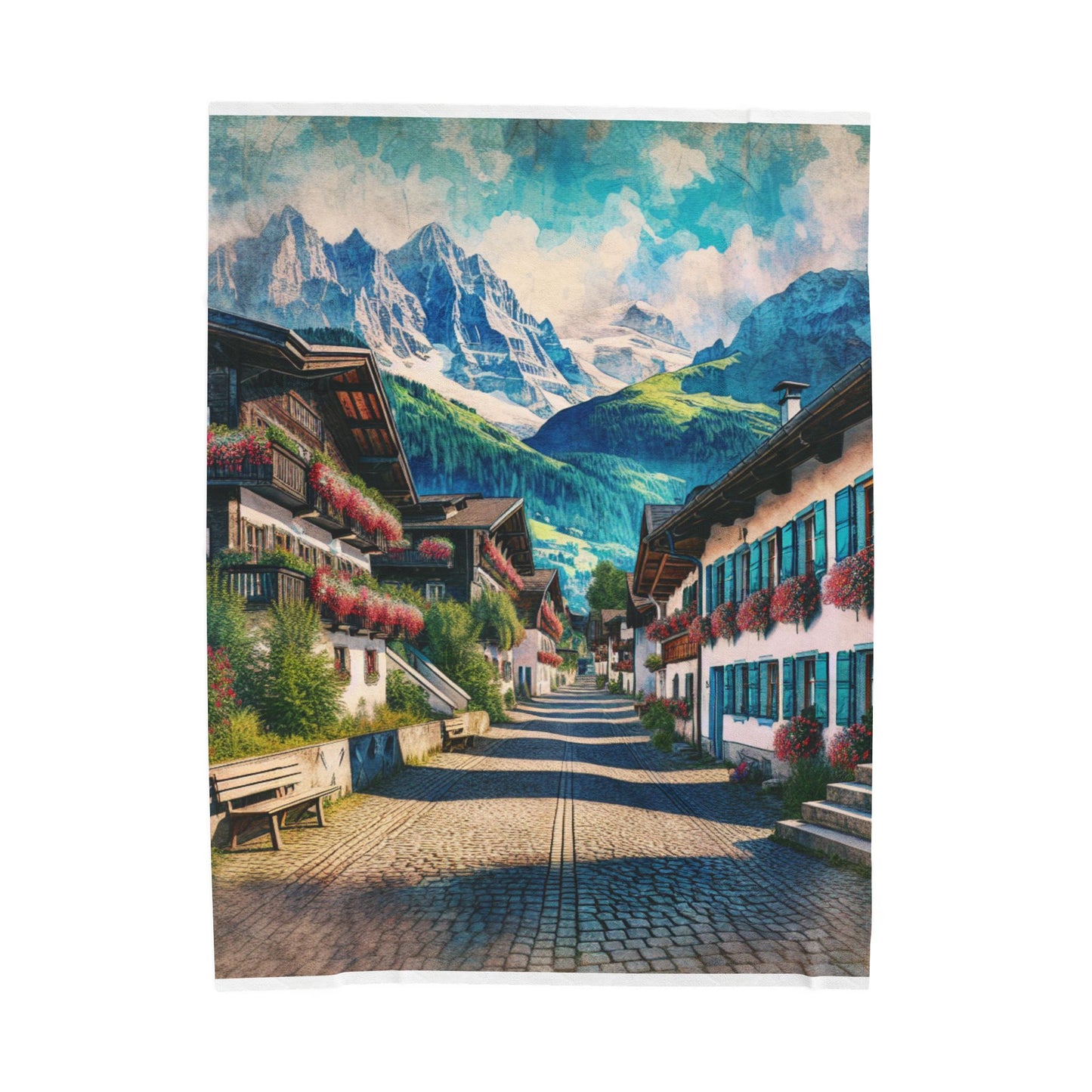 Charming Village Retreat - Plush Blanket