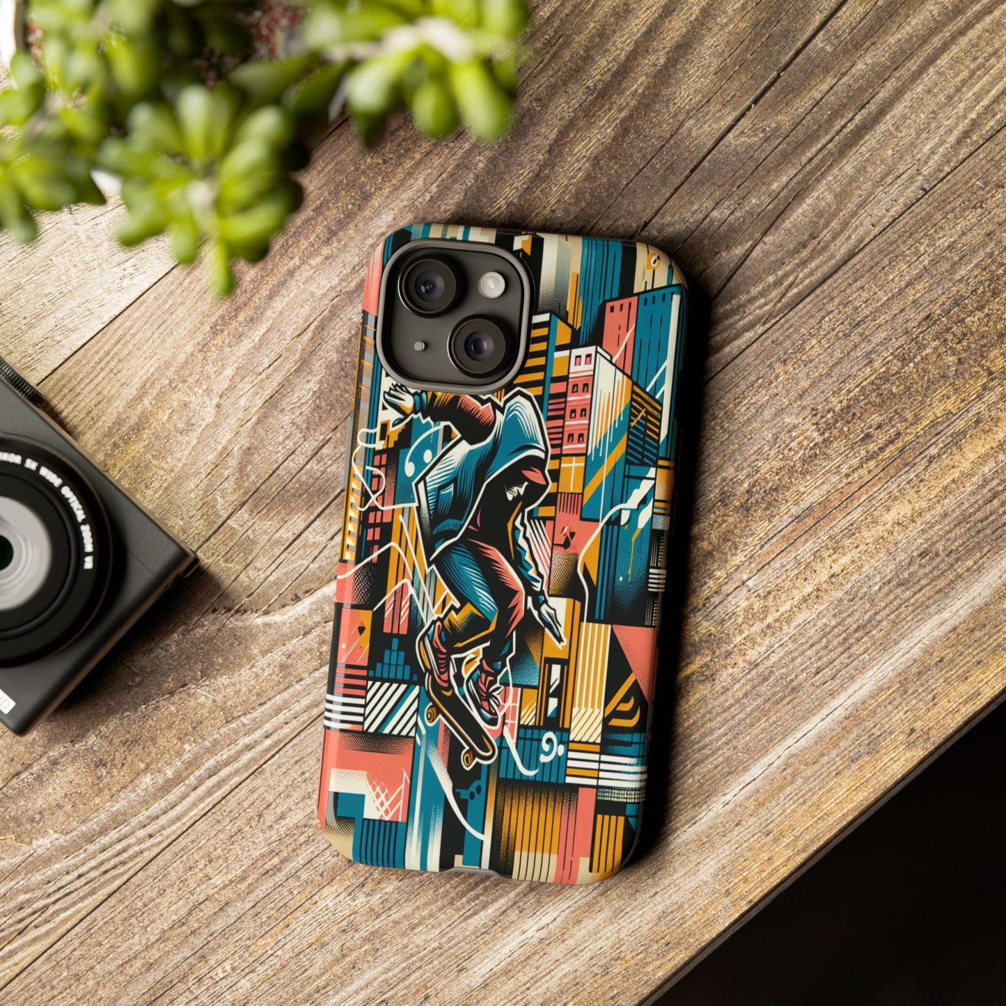 Skater in the Cityscape - Phone Case