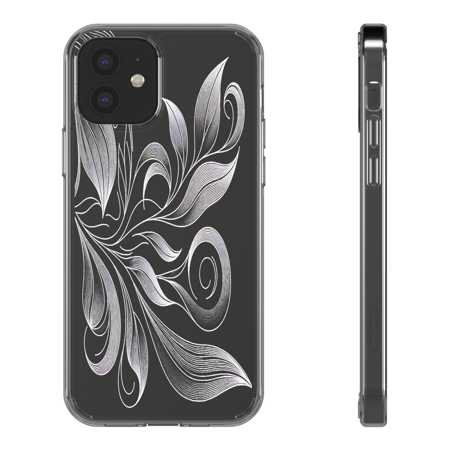 Transparent Nature's Embrace in Linework Iphone Case Compatible With Iphone 16 15 14 - Clear Phone Cover