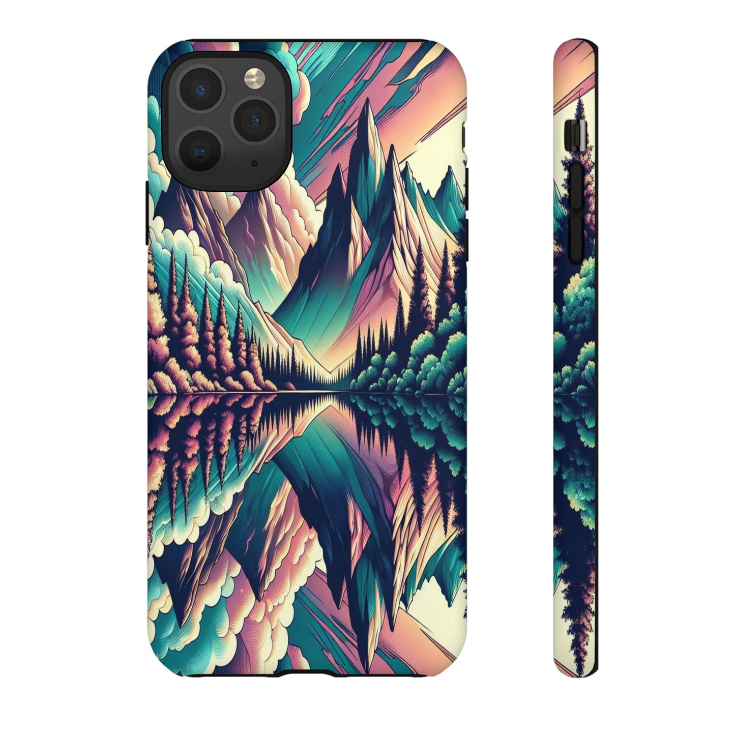 Tranquil Peaks and Reflected Skies - Phone Case