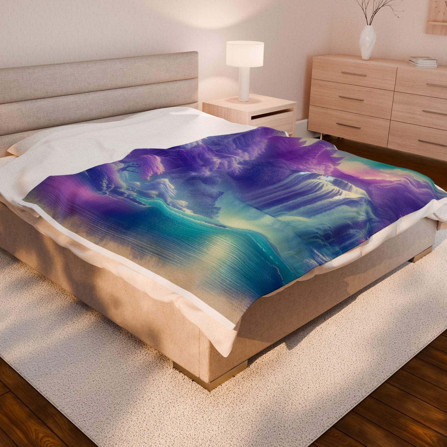 Mystical Waterfall Wonderland - Plush Blanket