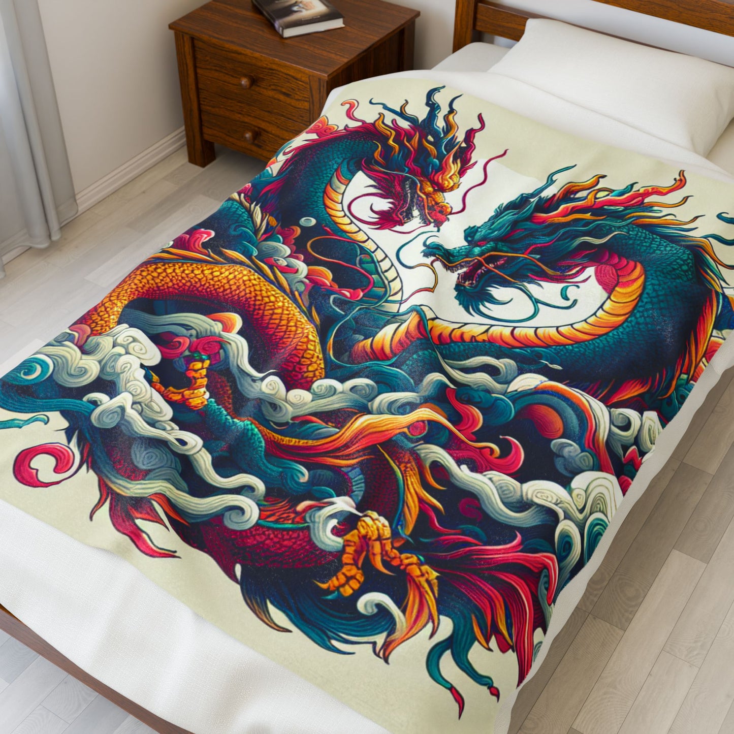 Dragon Dance in the Clouds - Plush Blanket