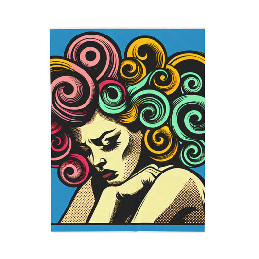 Curled Whispers of Thought - Plush Blanket