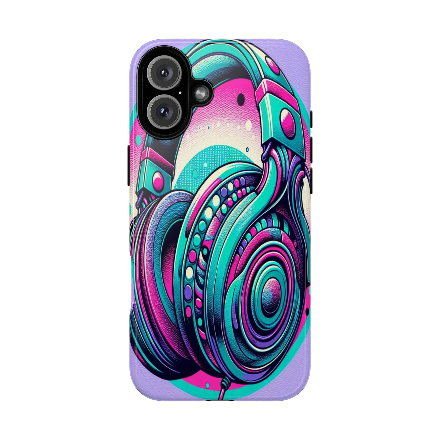 Custom ProtectiveHeadphone Vibes in Electric ColorsIphone Case Compatible With Iphone 16 15 14 - Phone Cover