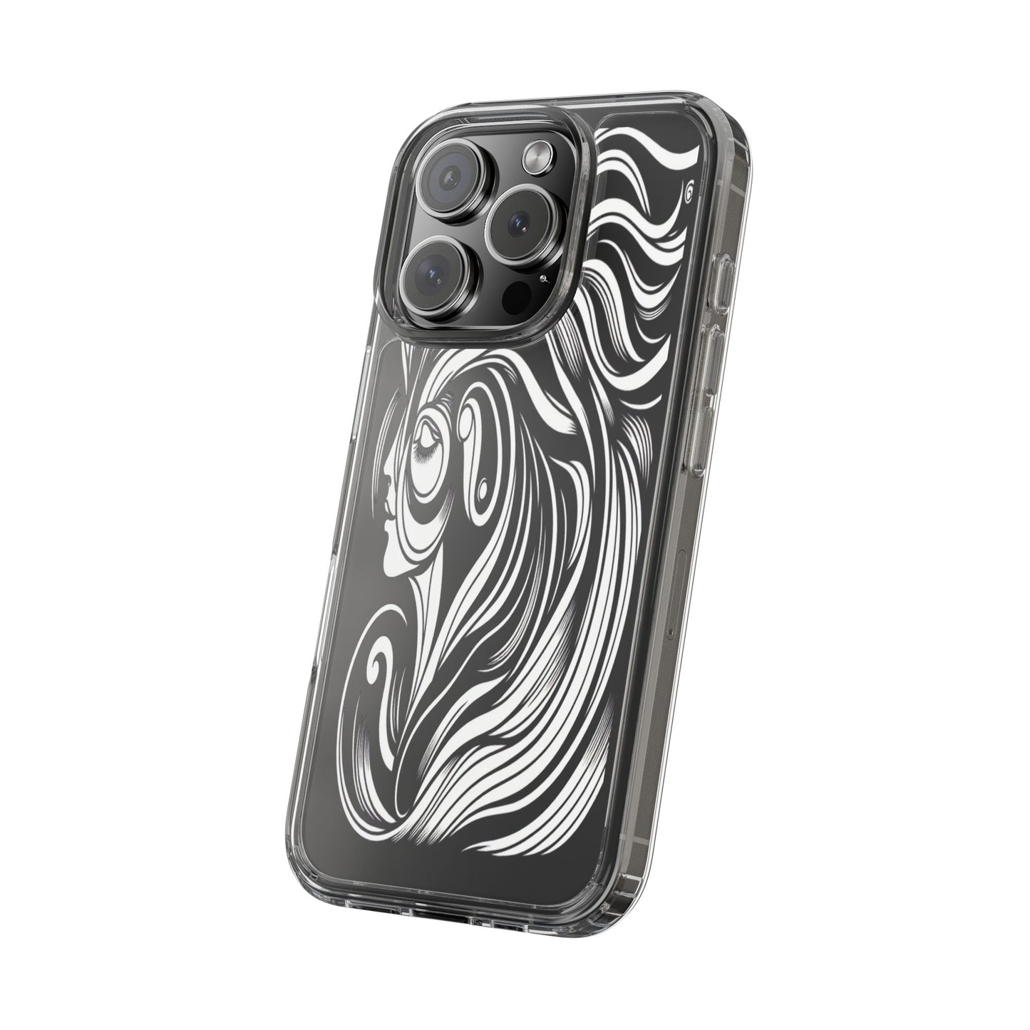 Transparent Flowing Contours Iphone Case Compatible With Iphone 16 15 14 - Clear Phone Cover