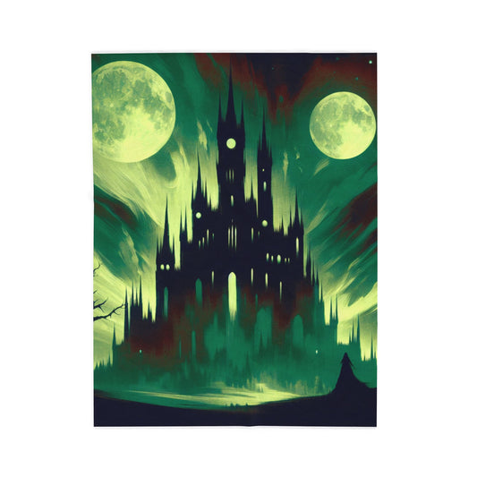 Moonlit Castle Shadows - Plush Blanket