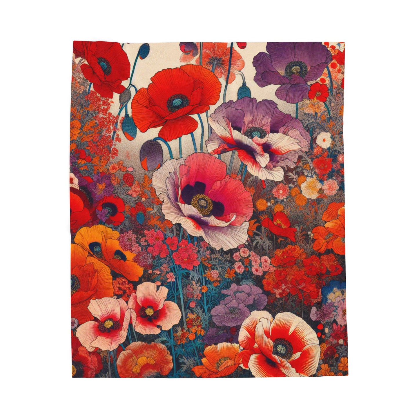 Field of Vivid Petals - Plush Blanket