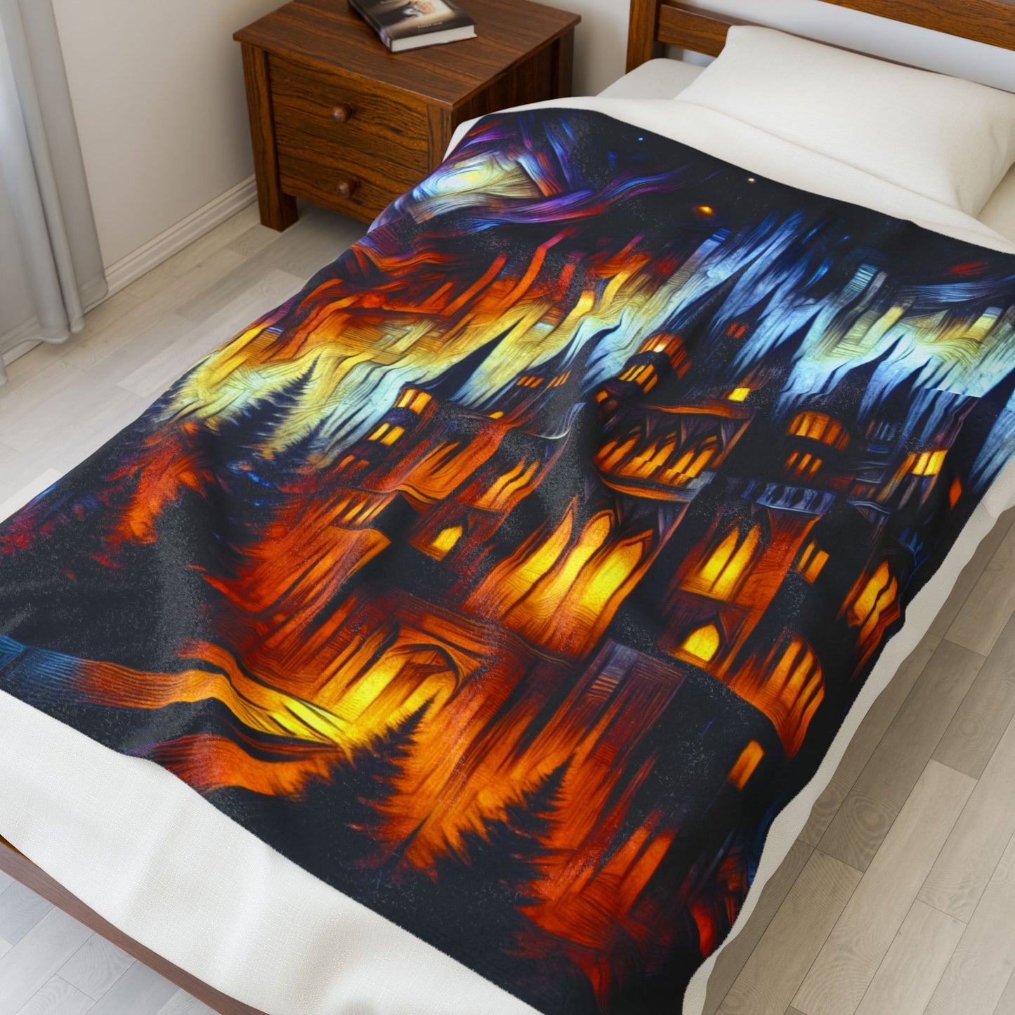 Luminescent Citadel in the Woods - Plush Blanket