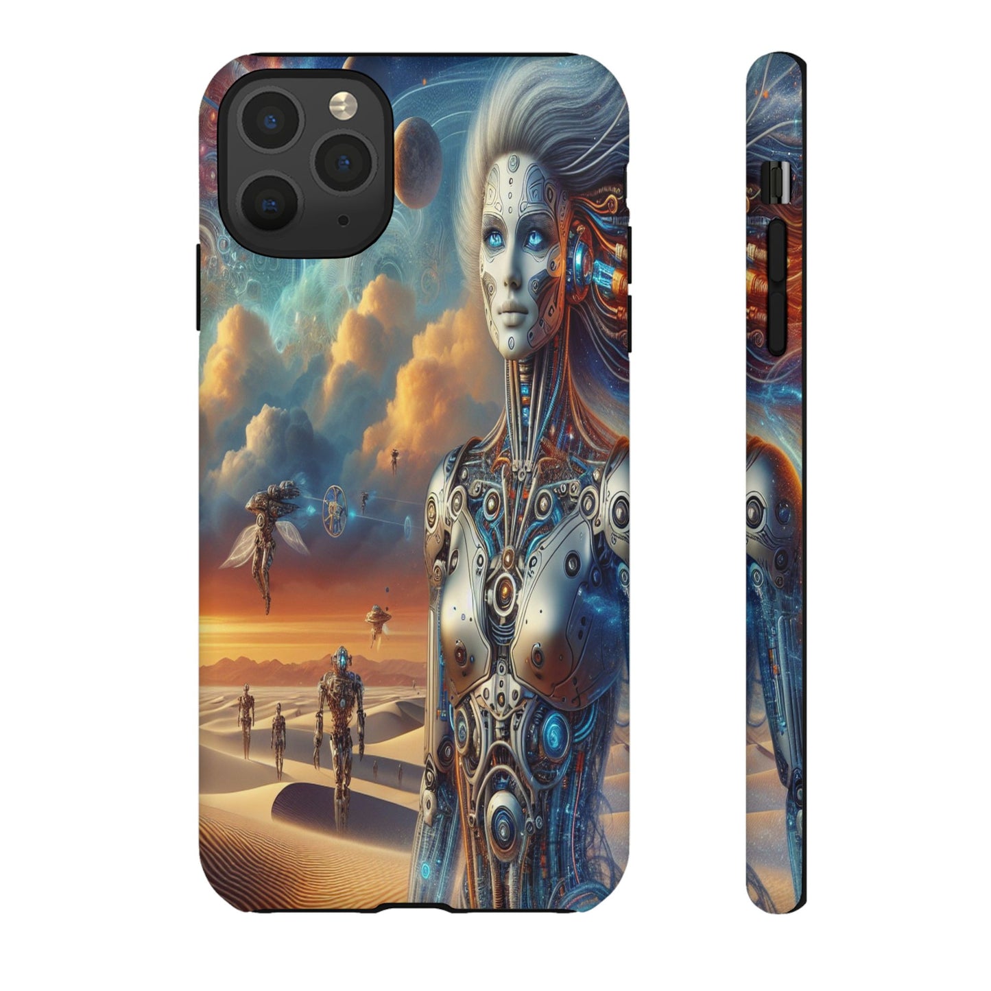 Protective Futuristic Wanderers in the Dunes Iphone Case Compatible With Iphone 16 15 14 - Phone Cover