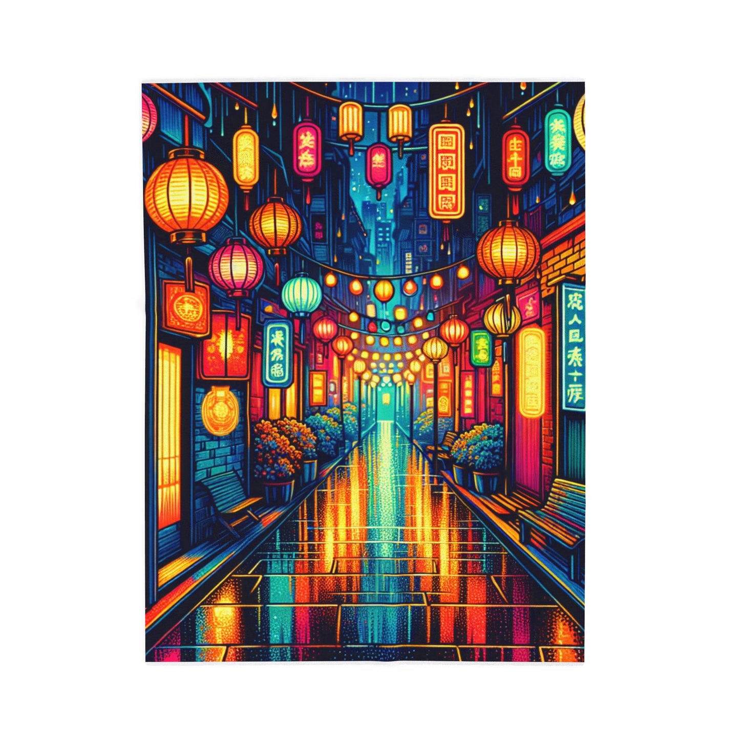 Lantern-Lit Passage - Plush Blanket