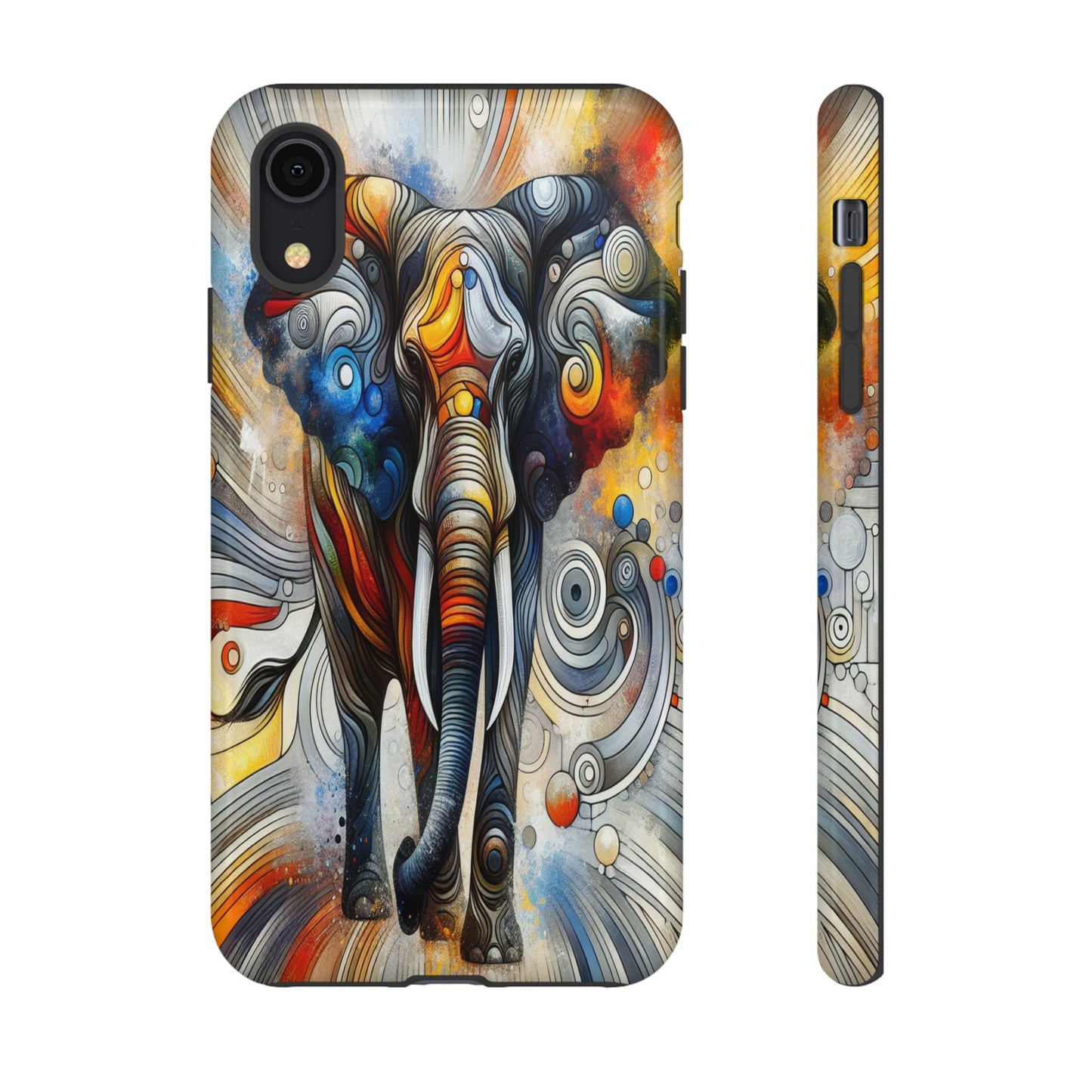 Protective Elephant in Swirling Colors Iphone Case Compatible With Iphone 16 15 14 - Phone Cover