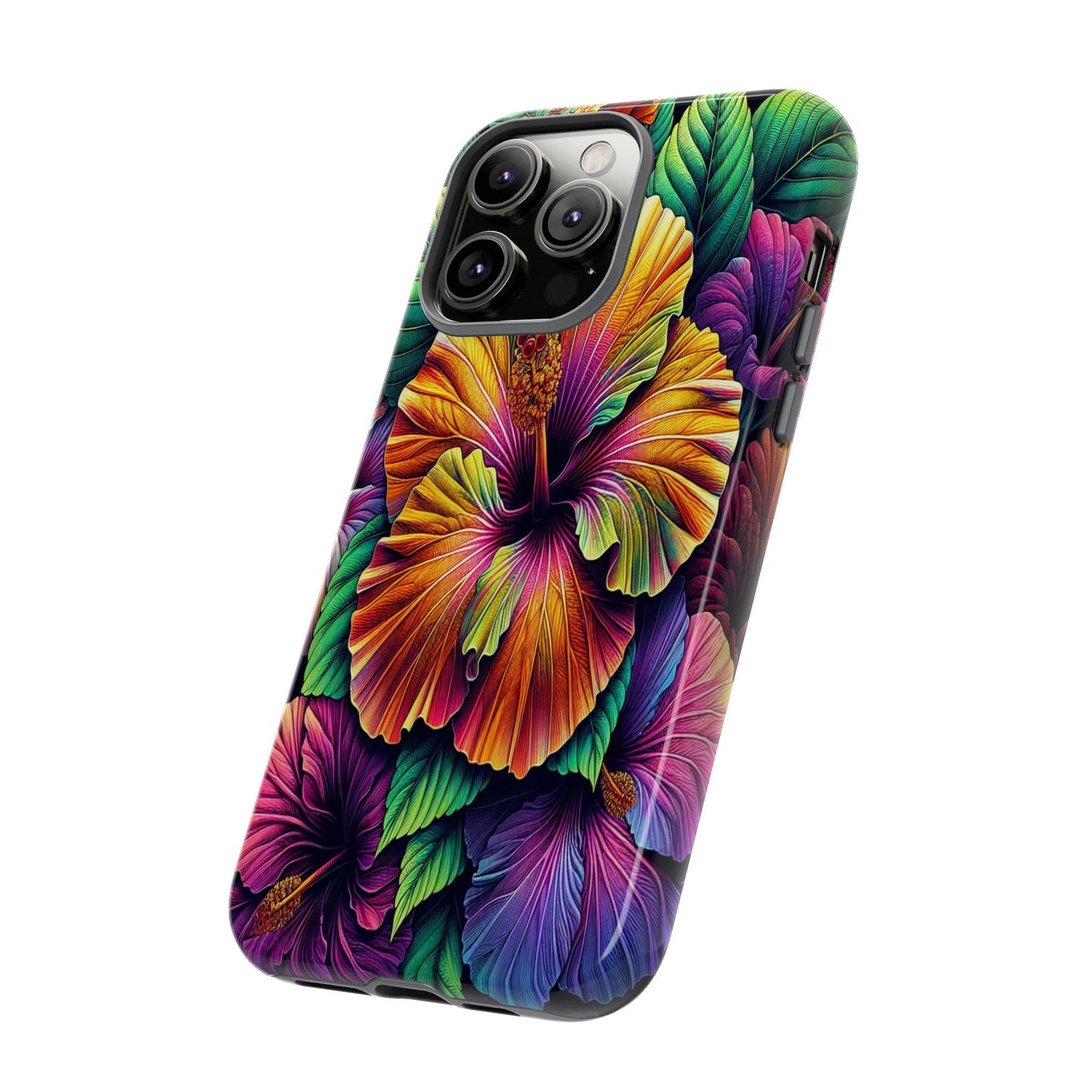 Custom ProtectiveColorful Hibiscus RadianceIphone Case Compatible With Iphone 16 15 14 - Phone Cover