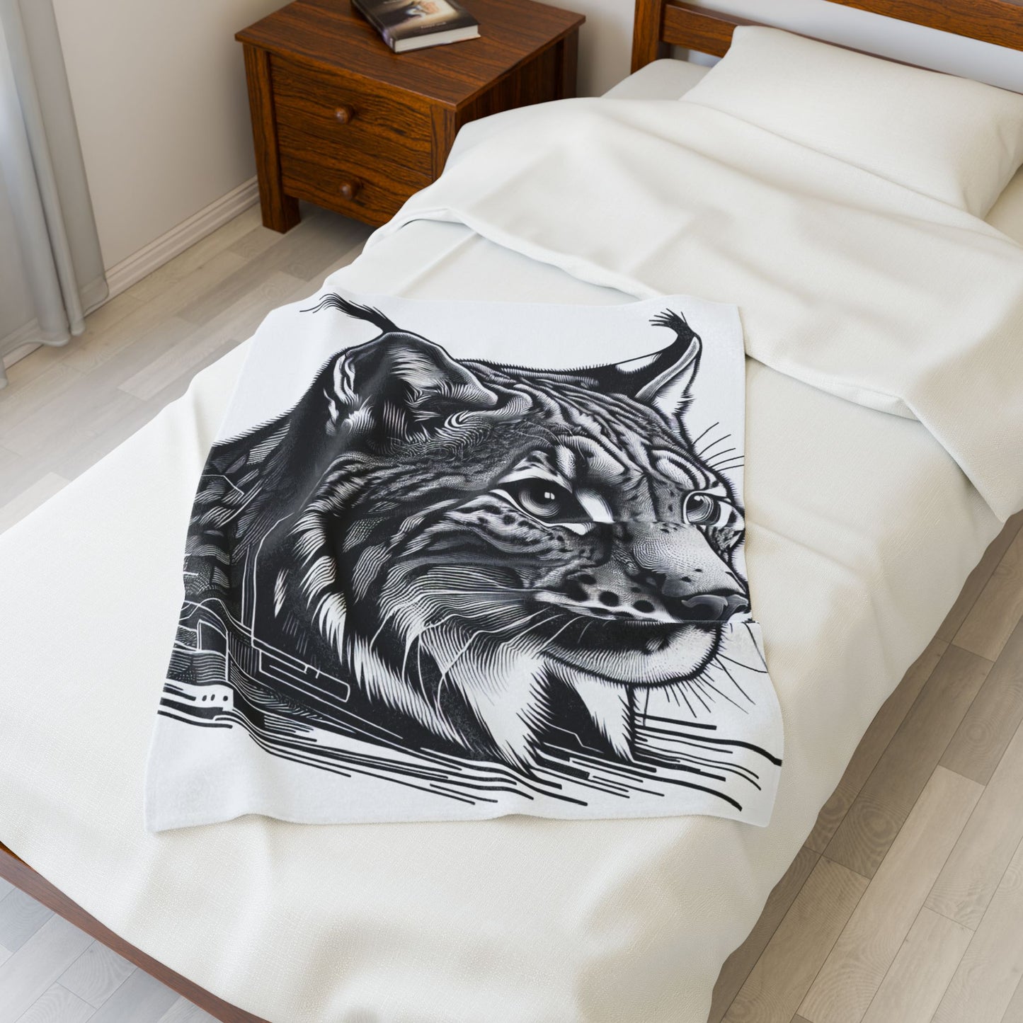 Monochrome Majesty of the Wild- Plush Blanket