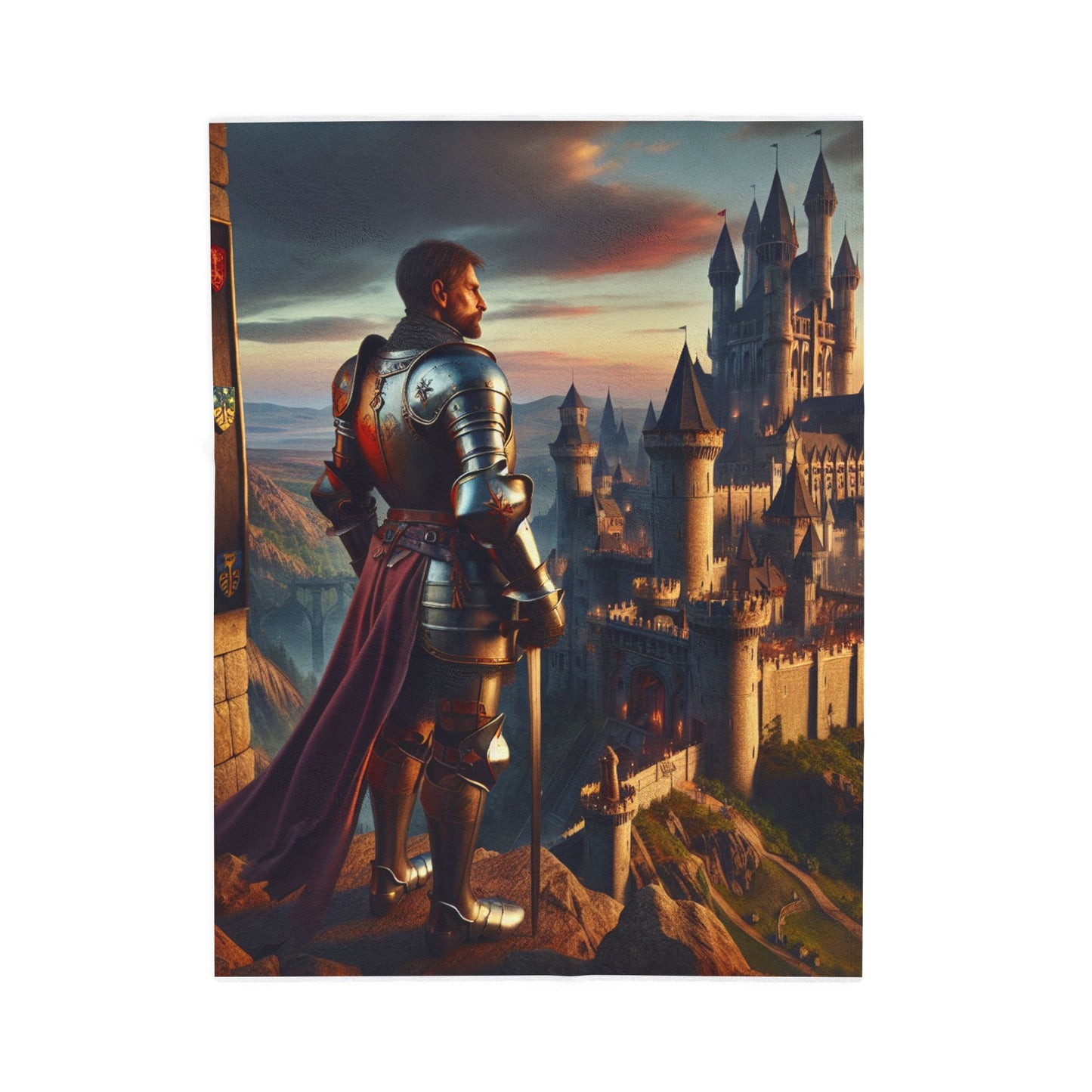 Sentinel at Sunset Castle- Plush Blanket