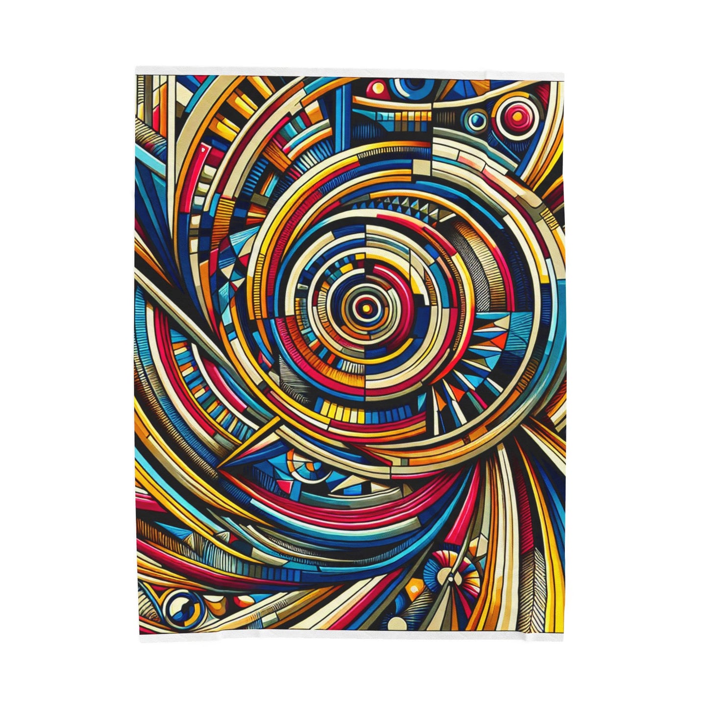 Circular Odyssey in Motion - Plush Blanket