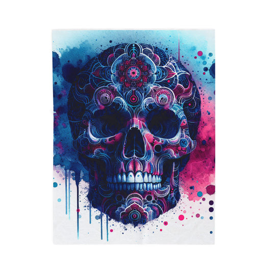Mystic Mosaic Skull Creation - Plush Blanket