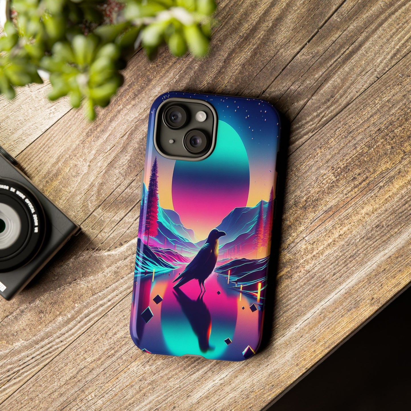 Celestial Horizon with Raven - Phone Case