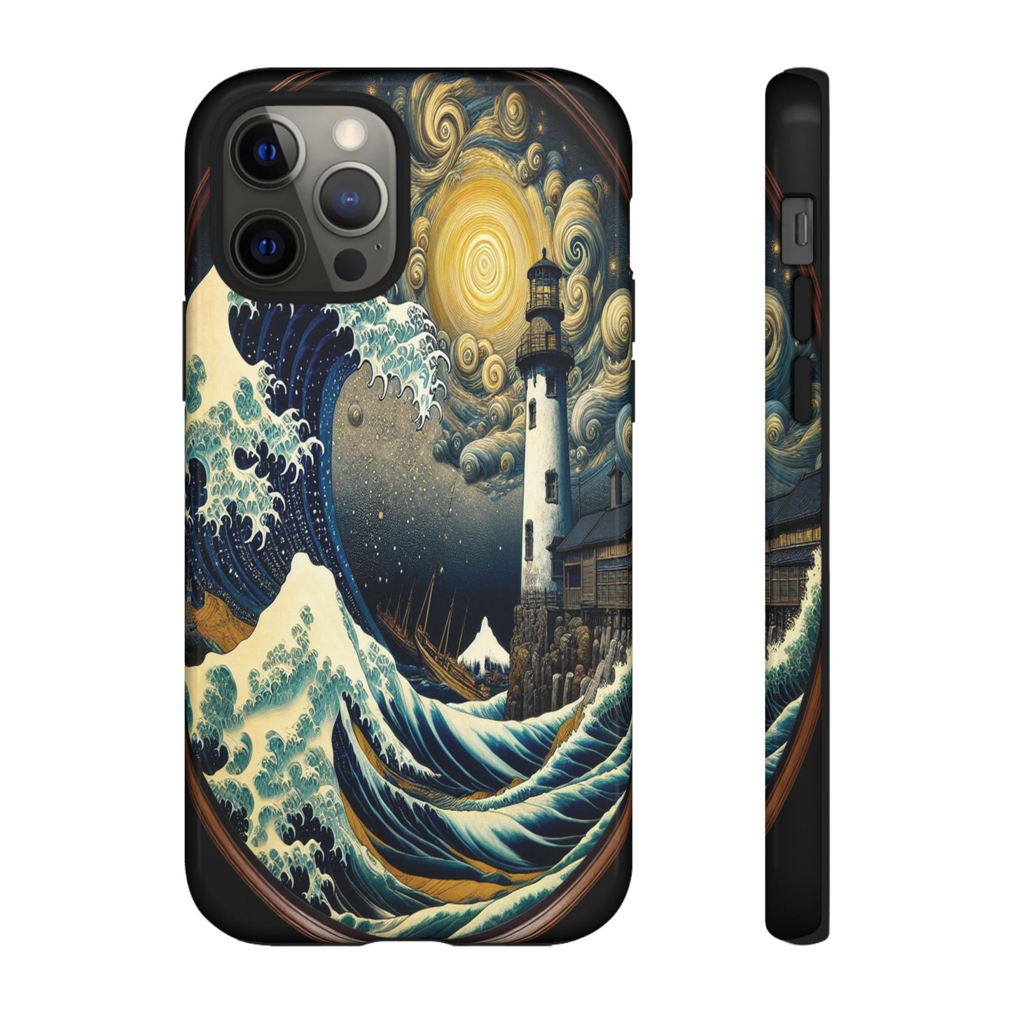 Protective Lighthouse Amidst Celestial Waves Iphone Case Compatible With Iphone 16 15 14 - Phone Cover
