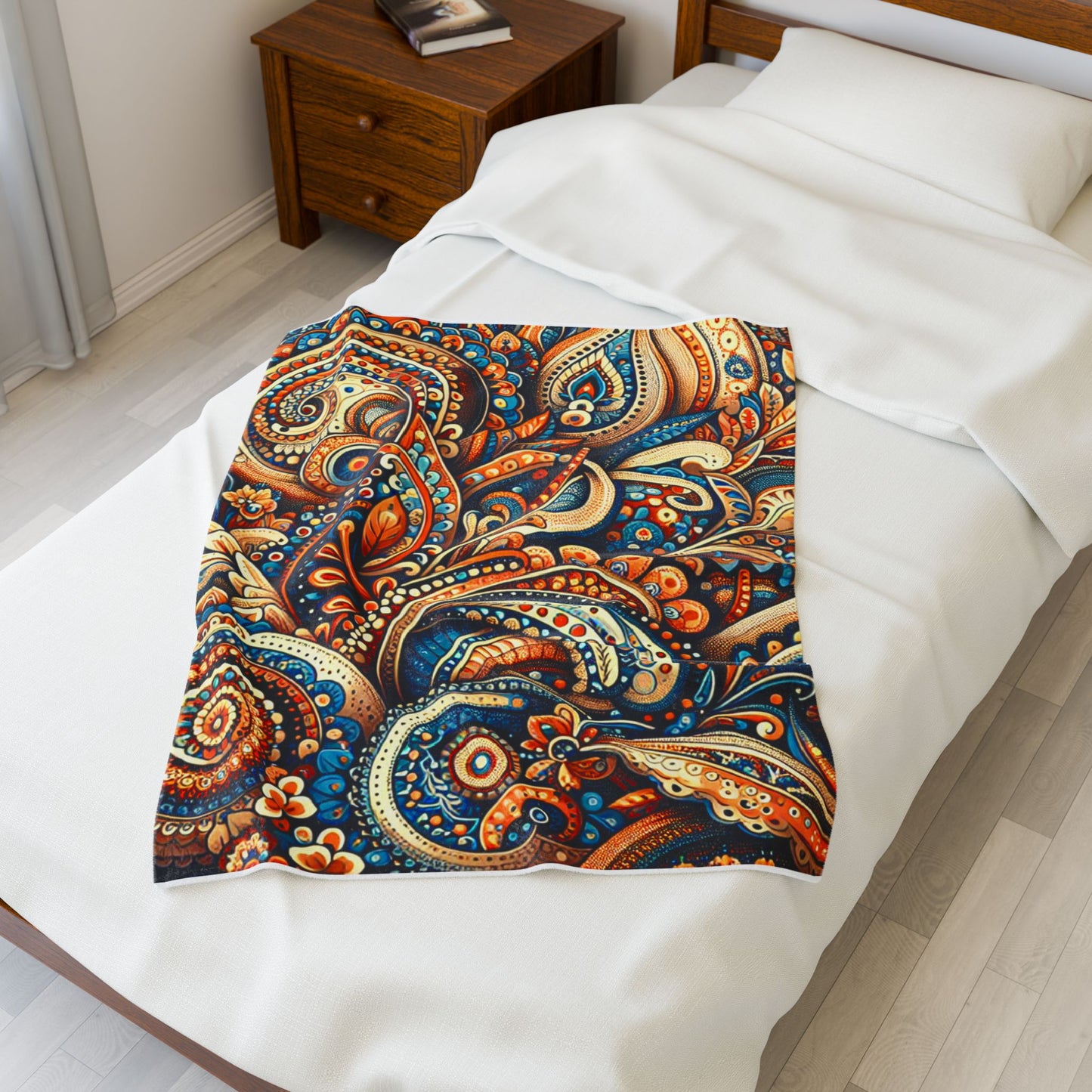 Flowing Tapestry of Intricate Patterns - Plush Blanket
