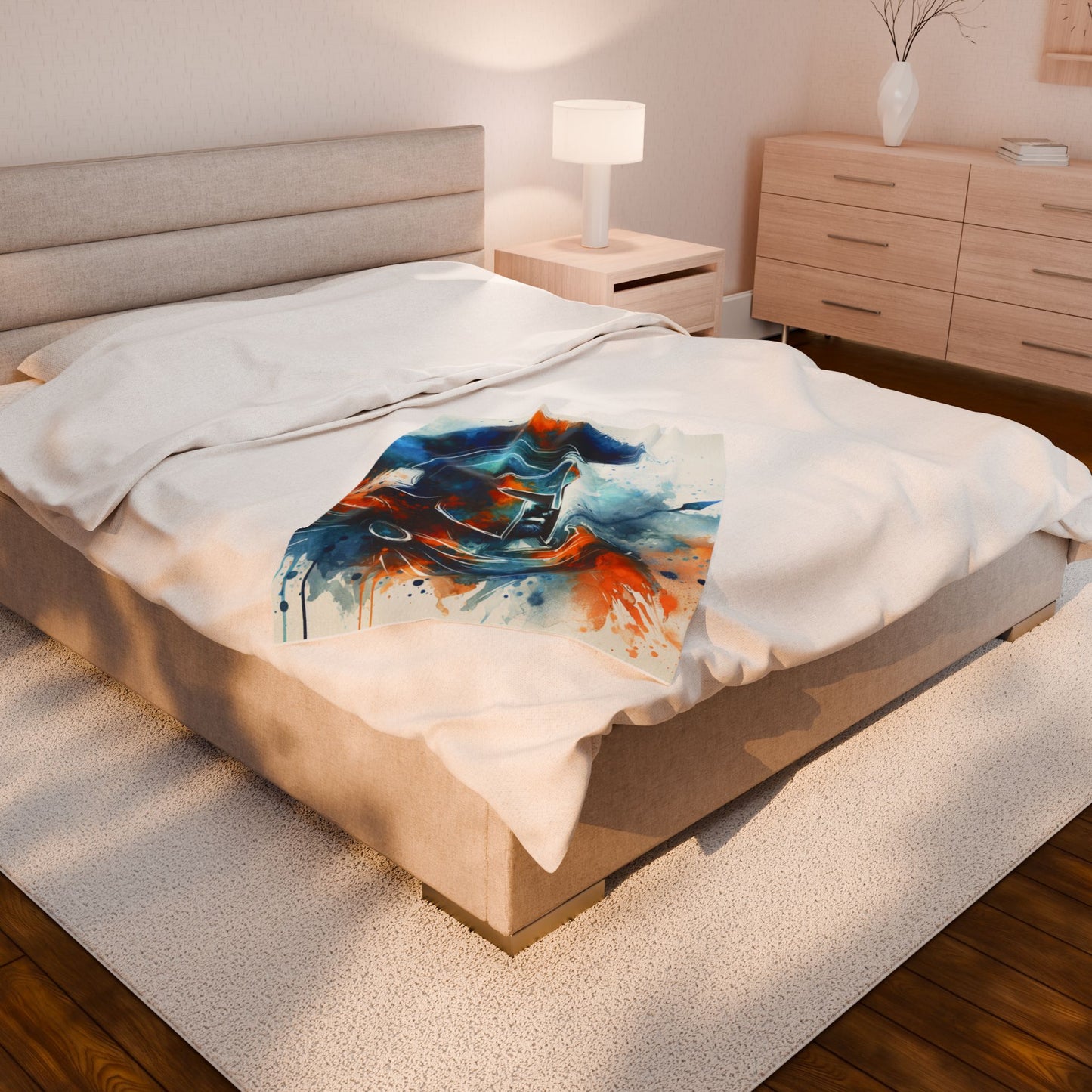 Warrior's Resolve in Brushstrokes - Plush Blanket