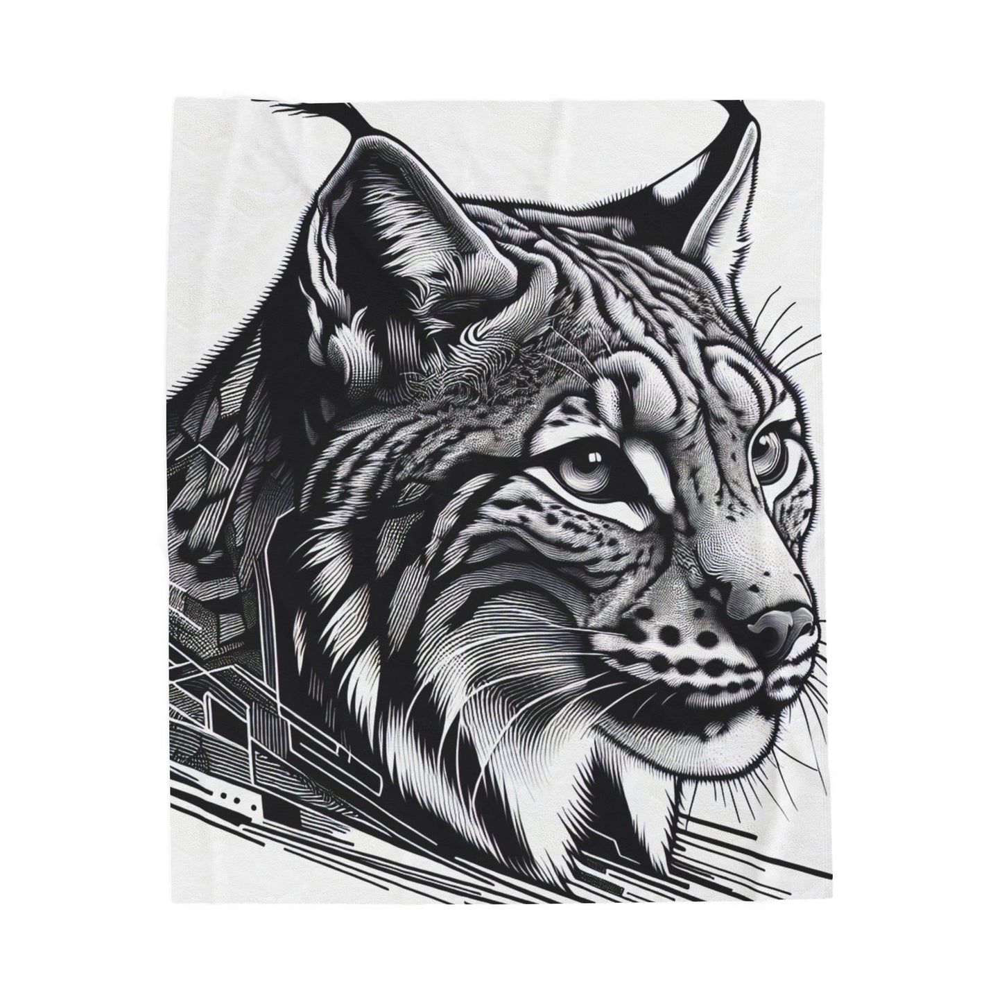 Monochrome Majesty of the Wild- Plush Blanket