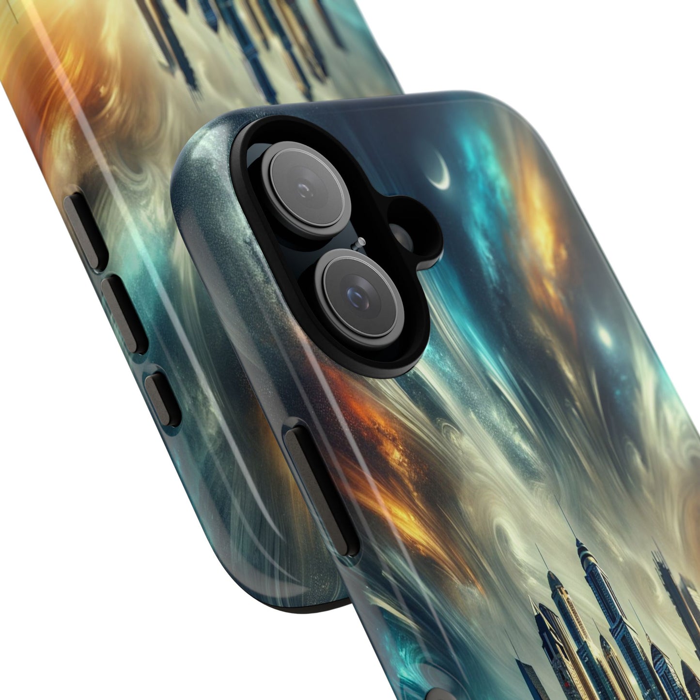 Cityscape under Celestial Tapestry - Phone Case