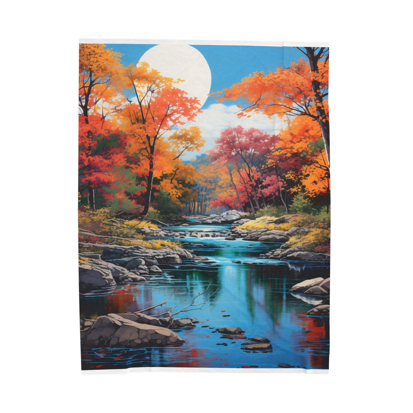 Riverside Hues in Fall- Plush Blanket