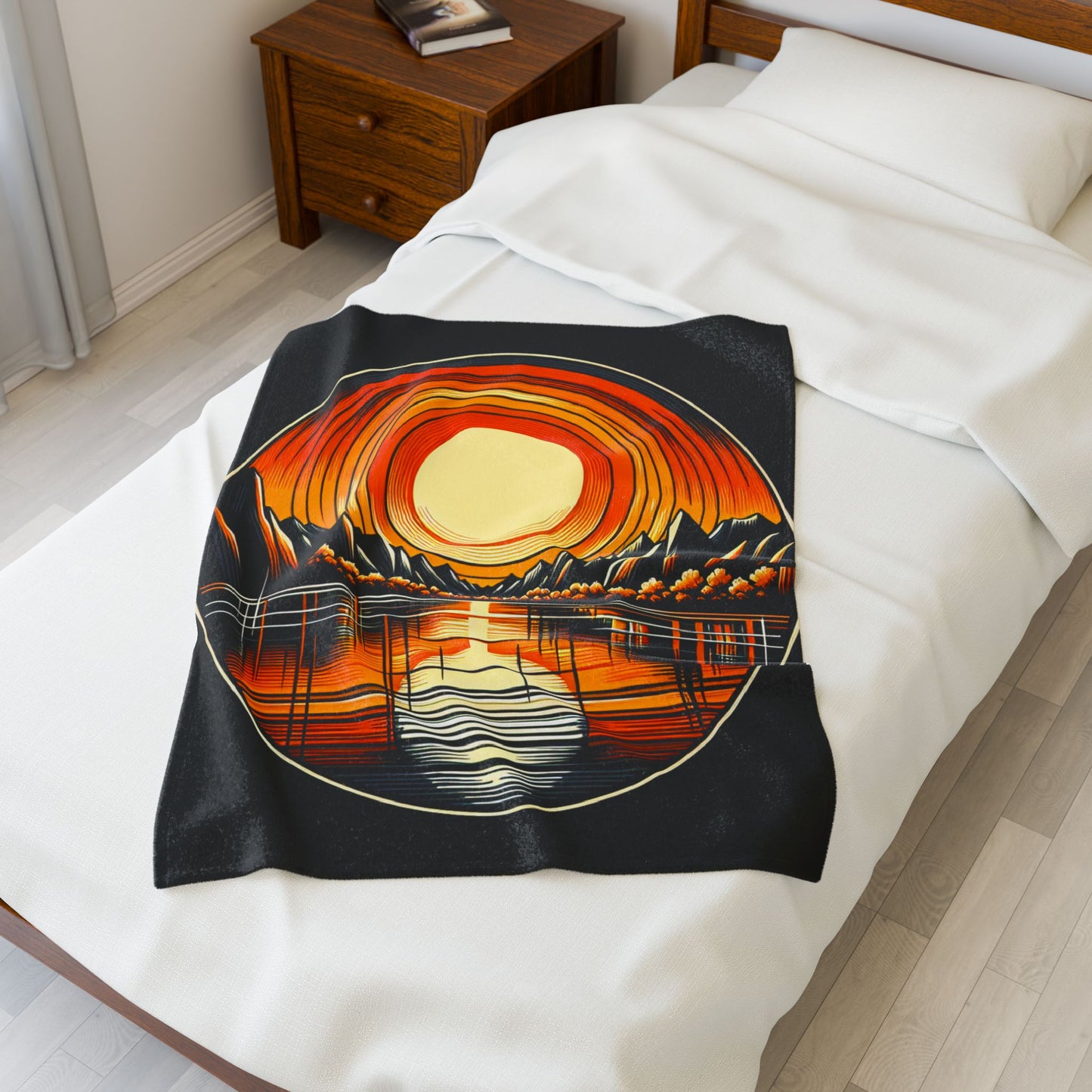 Rippling Radiance at Dusk- Plush Blanket