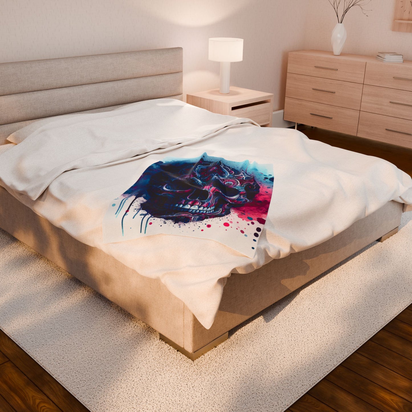 Mystic Mosaic Skull Creation - Plush Blanket