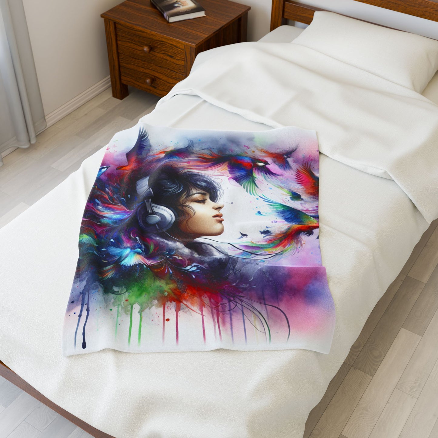 Harmony of Wings and Sound - Plush Blanket
