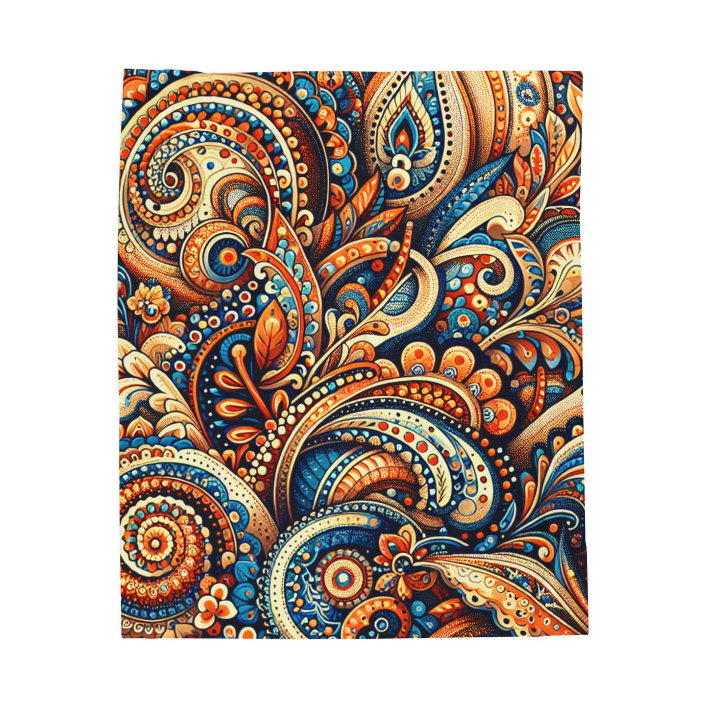 Flowing Tapestry of Intricate Patterns - Plush Blanket