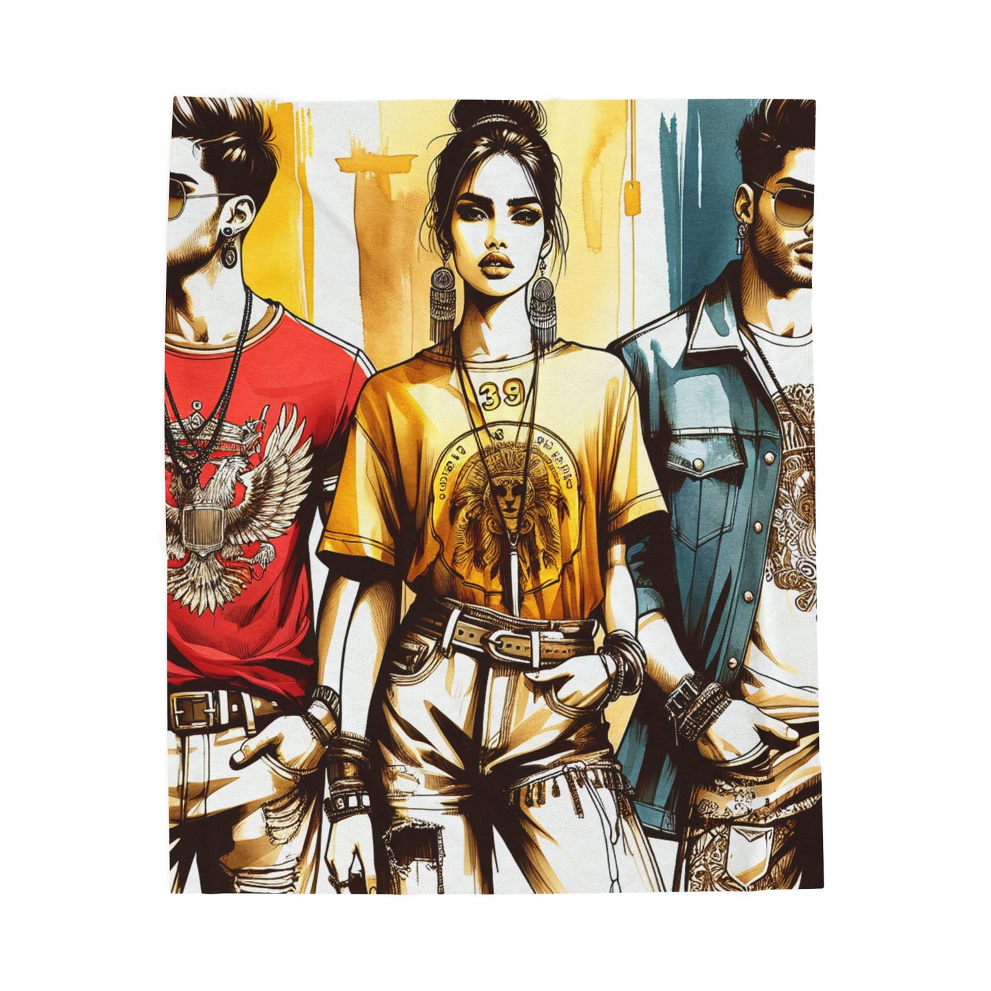 Fashionable Fresh Trio - Plush Blanket