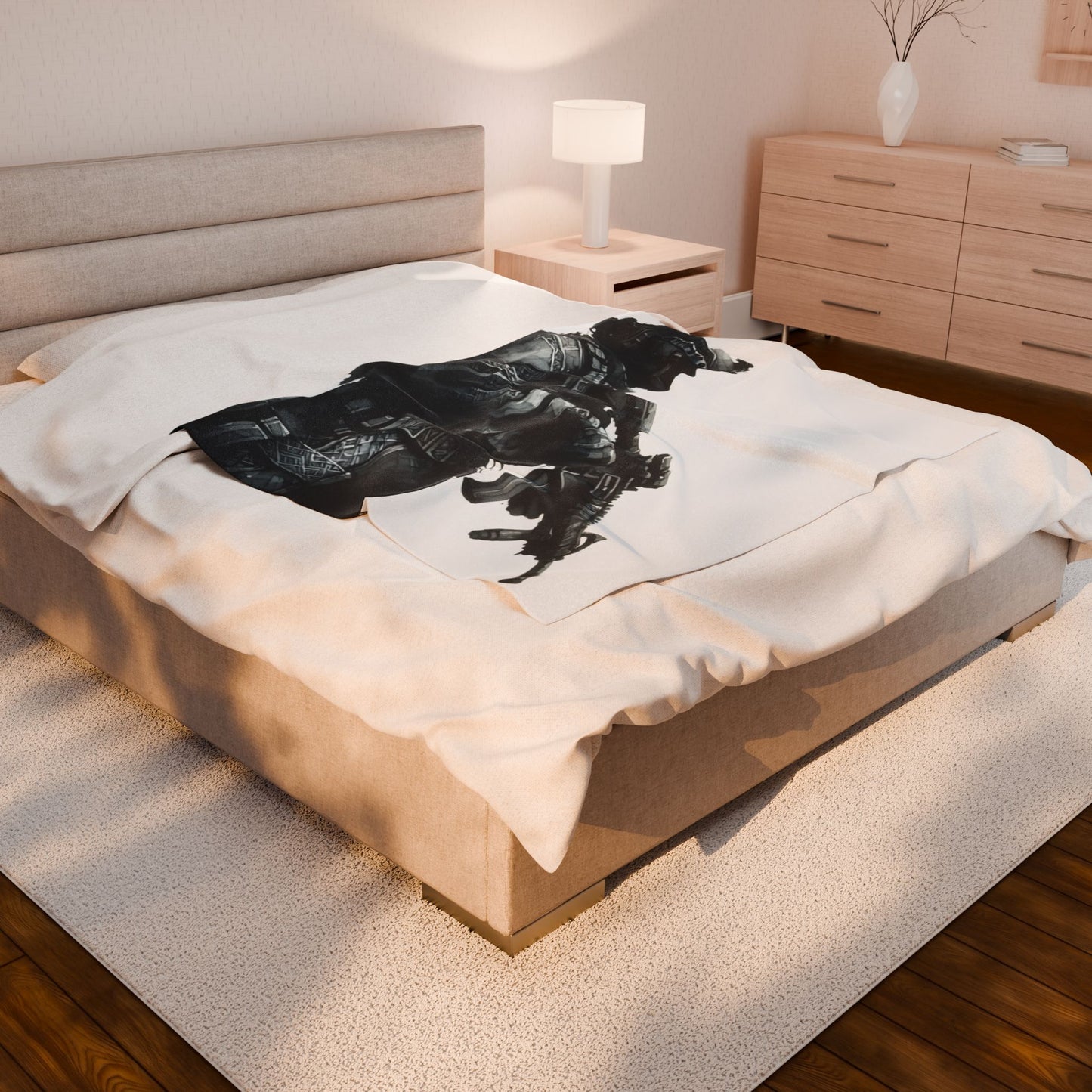 Guardian in Monochrome - Plush Blanket