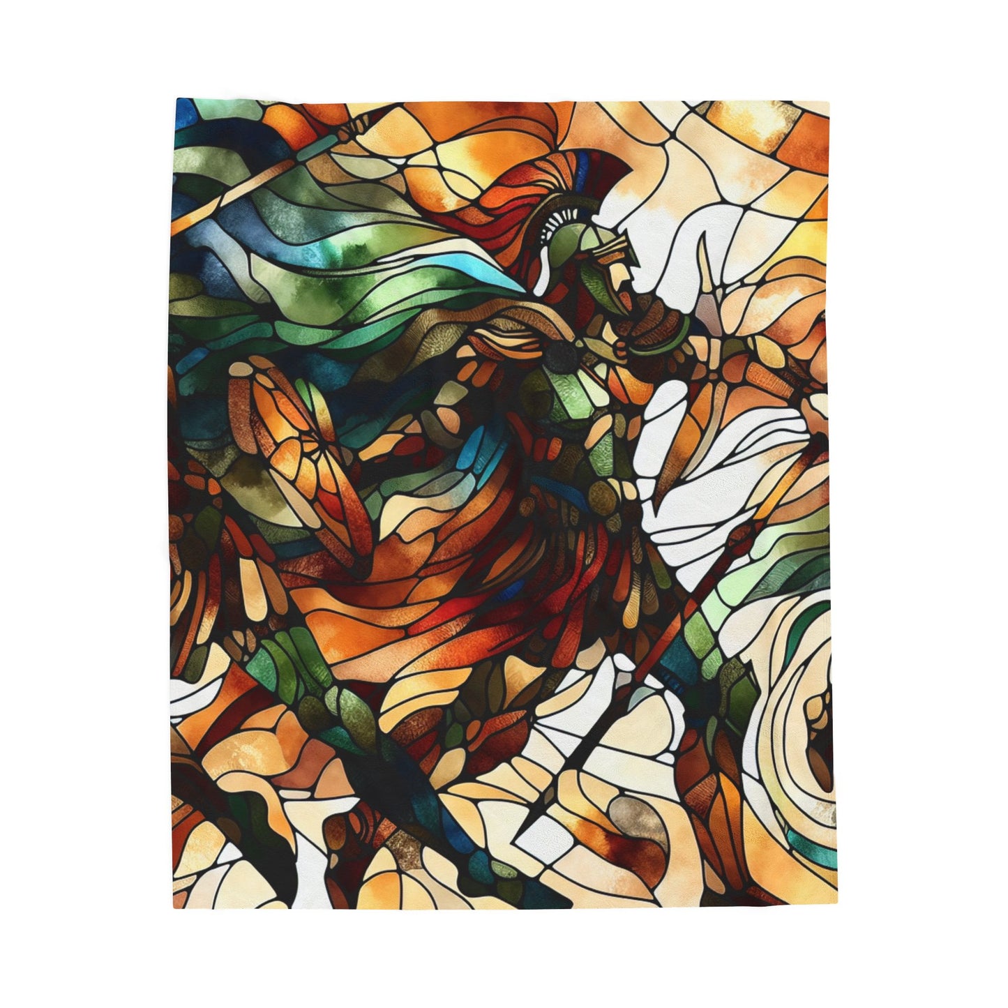 Warriors in Stained Glass - Plush Blanket