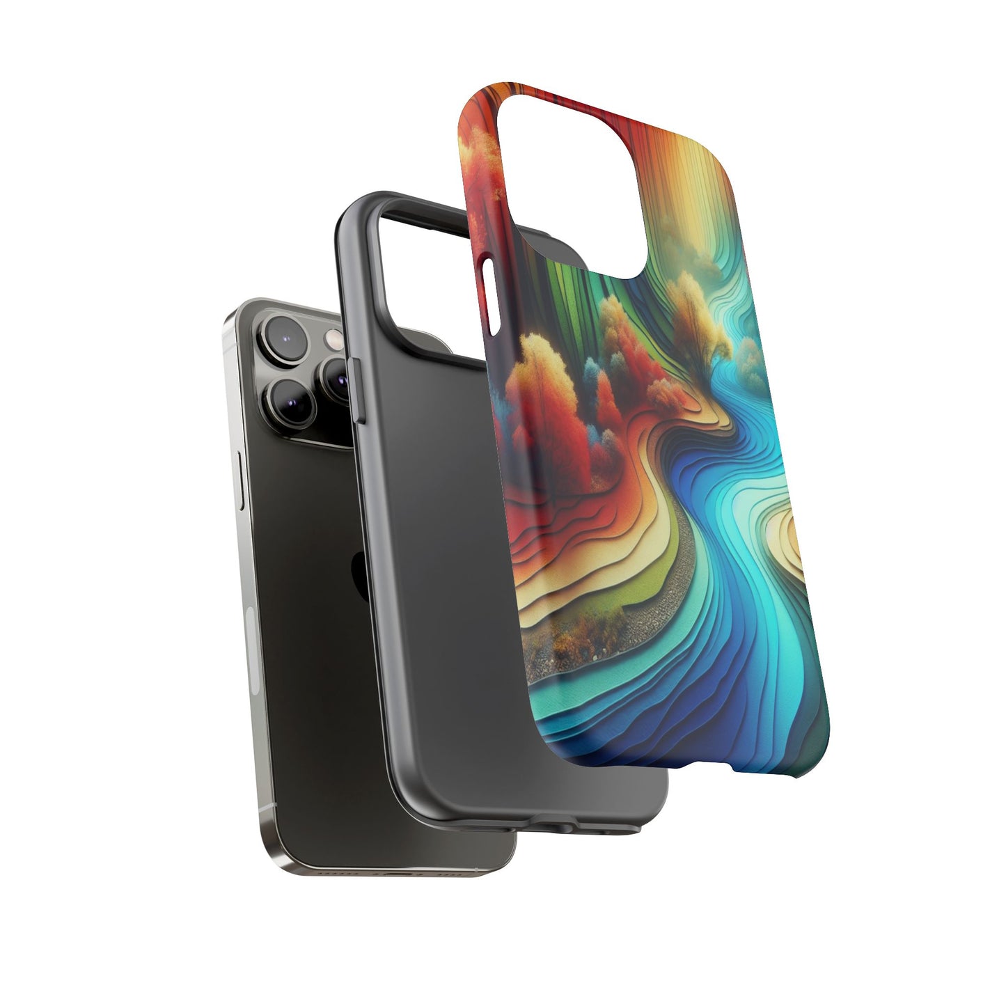 Protective River of Colors Iphone Case Compatible With Iphone 16 15 14 - Iphone Cover