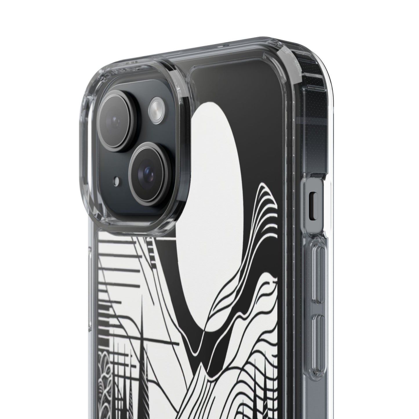 Transparent Lines and Landscape Iphone Case Compatible With Iphone 16 15 14 - Clear Phone Cover